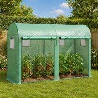 STILVORA Walk-in Greenhouse with 2 Doors & 4 Windows in Green