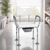 STILVORA 3-in-1 Shower Stool & Bedside Commode in White