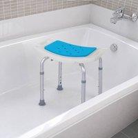 STILVORA Adjustable Shower Stool with Padded Seat in Blue