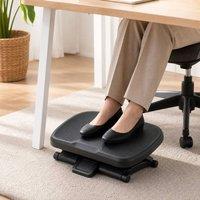 STILVORA Adjustable Office Footrest with Rocking Angle in Black