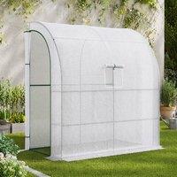 STILVORA Walk-In Greenhouse with 4 Shelves & Roll-Up Window in White