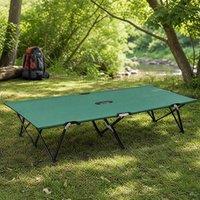 STILVORA Double Camping Bed with Folding Design & Travel Bag in Green | Size: Single