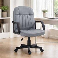STILVORA Grey Faux Leather Swivel Office Chair
