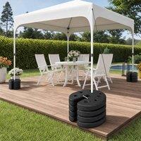 STILVORA Set of 8 Gazebo Anchor Weights in Black