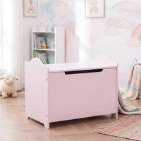 STILVORA Pink Toy Box with Safety Lid