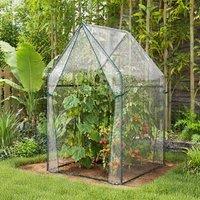 STILVORA Mini Greenhouse 90 x 90 cm with 2 Zipped Doors in Clear