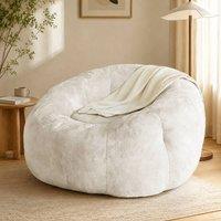 STILVORA Oversized Bean Bag Sofa with Plush Fleece Cover in White