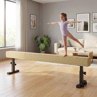 STILVORA Adjustable Gymnastics Balance Beam with Wheels in Beige