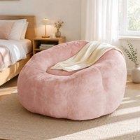 STILVORA Oversized Adult Bean Bag Sofa with Plush Fleece in Pink