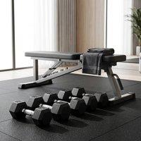 STILVORA Black Metal Dumbbell Set with Hex Heads