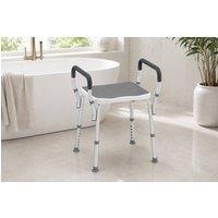 STILVORA Adjustable Shower Chair with Armrests Grey