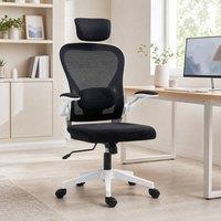 STILVORA Ergonomic Mesh Office Chair with Flip-up Armrests in Black