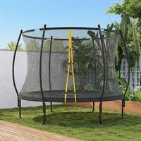 STILVORA 10ft Trampoline with Safety Net & Zipper Door in Black