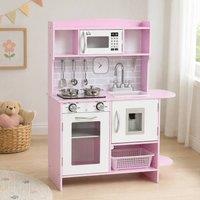 STILVORA Children's Play Kitchen with Light & Sound in Pink