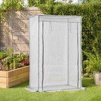 STILVORA Mini Greenhouse with Roll-Up Door in White
