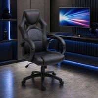 STILVORA Grey Swivel Office Chair with Wheels & Armrests