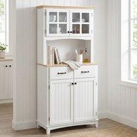 STILVORA Kitchen Storage Cabinet with 2 Drawers & Adjustable Shelves in White