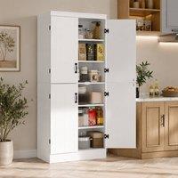 STILVORA Storage Cabinet with 4 Doors & 6 Tiers White
