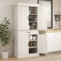 STILVORA Tall Kitchen Cupboard with Drawer & Shelves in White