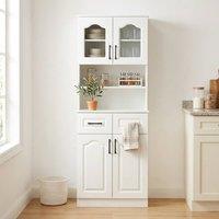 STILVORA Kitchen Cupboard with 2 Drawers & Adjustable Shelves in White