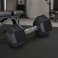 STILVORA 15kg Dumbbell with Hex Ends in Black