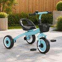 STILVORA Children's Tricycle with Adjustable Seat & Basket in Blue