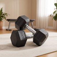 STILVORA 20kg Hex Dumbbell in Black