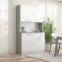STILVORA White Kitchen Cupboard with Drawer & Adjustable Shelves