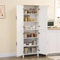 STILVORA Kitchen Storage Cabinet with 4 Doors & Shelves in White