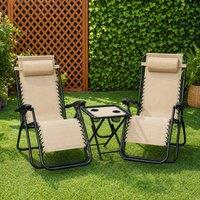 STILVORA Sun Lounger Set with Adjustable Reclining Beige