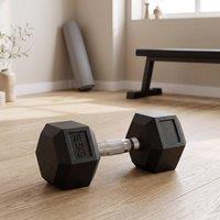 STILVORA 12.5 kg Hex Dumbbell with Rubber Handle in Black