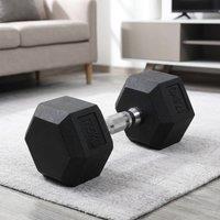 STILVORA 17.5kg Single Rubber Hex Dumbbell, Hand Weight for Home Gym in Black