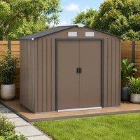 STILVORA Garden Shed with Double Sliding Doors in Brown