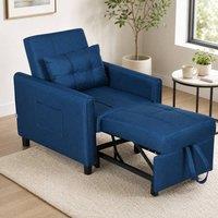 STILVORA Single Chair Bed with Three-Position Back in Blue