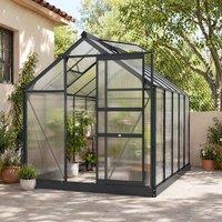 STILVORA 6 x 10ft Walk-In Greenhouse with Sliding Door in Grey