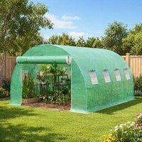 STILVORA Greenhouse Replacement Cover 4 x 3 m with Roll-Up Windows in Green
