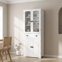 STILVORA Kitchen Cupboard with Drawer & Adjustable Shelves in White