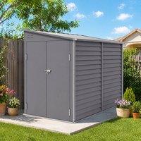 STILVORA Lean-to Garden Shed with Lockable Door in Grey