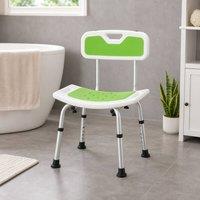 STILVORA Adjustable Shower Stool with Backrest in Green