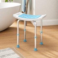 STILVORA Adjustable Shower Stool with Aluminium Frame in Turquoise