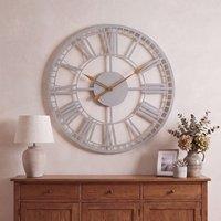 Charles Bentley Malham Indoor Outdoor Round Skeleton Wall Clock 97.3cm in Grey