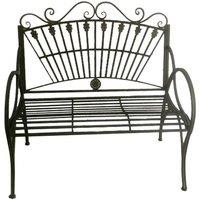 Minster Stylish Living Ltd 108cm Decorative Metal Garden Bench - L107 x W62 x H108 cm - Blue/Gold in Blue
