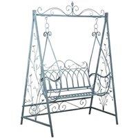 Minster Garden Swing Bench - Metal - L147 x W90 x H215 cm - Grey