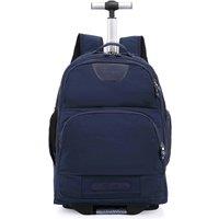 House of Leather Wheeled Laptop Backpack Convertible Trolley Jetmax in Blue | Size: Large