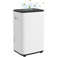 HOMCOM 20L/D 6L Portable Dehumidifier w/ 24H Timer, Auto Defog, Dry Clothes in White