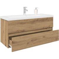 Berkfield Home Sink Cabinet with Built-in Basin & Faucet Artisan Oak in Brown