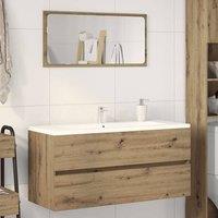 Berkfield Home Sink Cabinet Artisan Oak 100x38.5x45 cm Engineered Wood in Brown