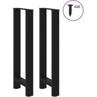 Berkfield Home Modern Coffee Table Legs Black 2 pcs 40x(100-101) cm Steel