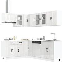 Berkfield Home 11 Piece Kitchen Cabinet Set Lucca Gloss White Engineered Wood