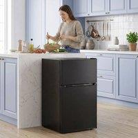 PAWNORA 88L Small Fridge Freezer in Black
